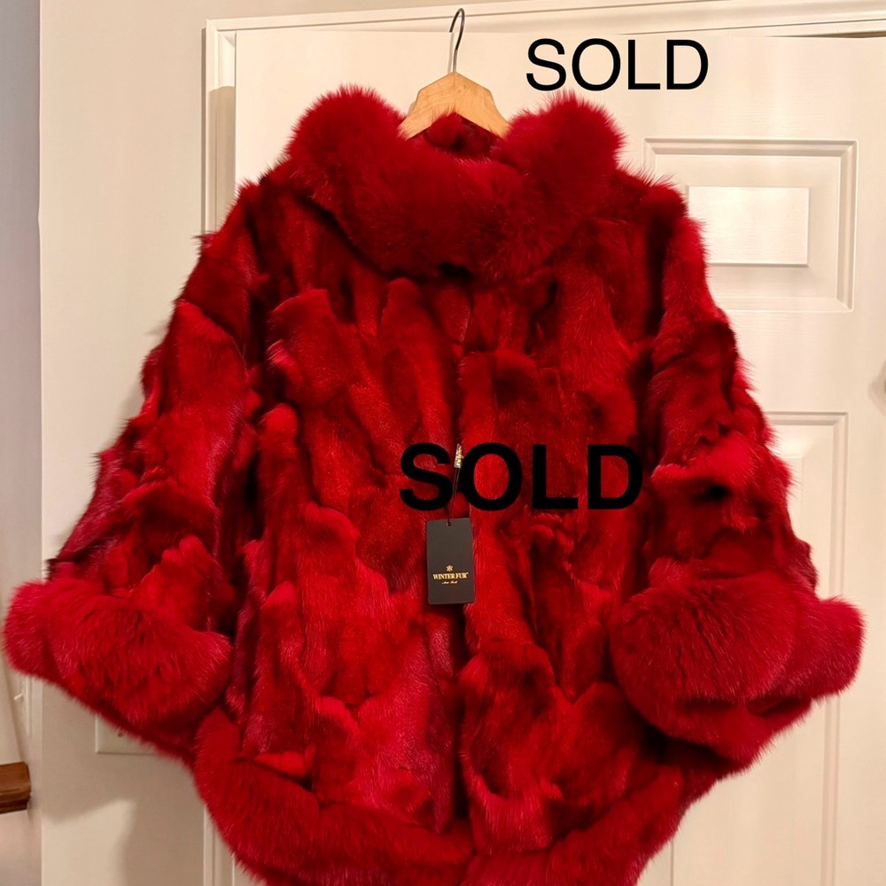 Luxurious Red Fur Cape